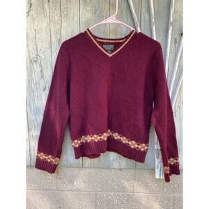 Size M//Vintage 90s Maroon Red 100% Wool Abercrombie Sweater